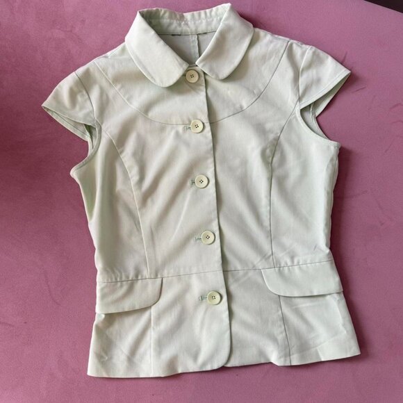 Pistachio Green Preppy Button Up - Picture 4 of 4